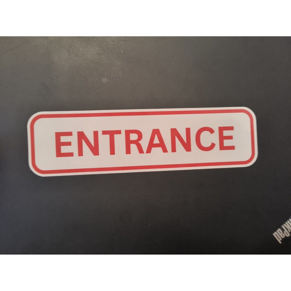 Entrance Sign Sticker Vinyl Waterproof Decal Red (2 Pack)